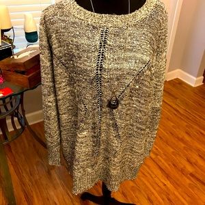 spangled sequin silver sweater